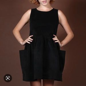Nooworks Big Pocket dress in black corduroy